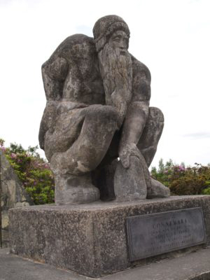 Touching the hand of the Connemara Giant is said to bring knowledge.